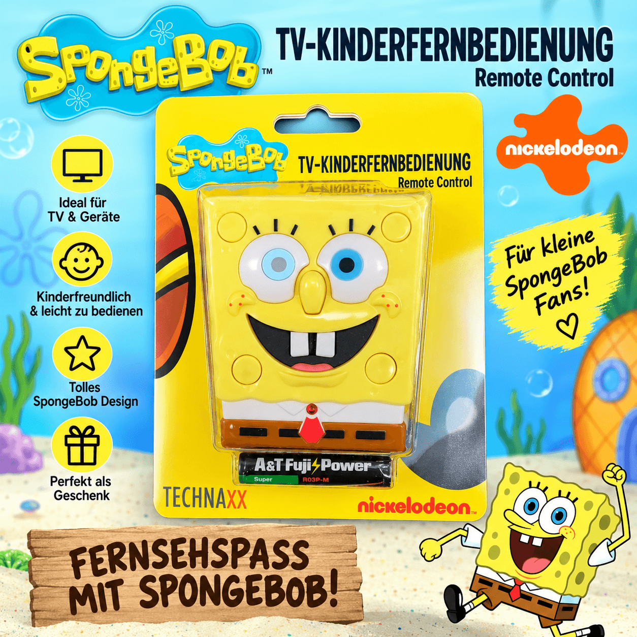 Technaxx SpongeBob TV-Kinderfernbedienung
