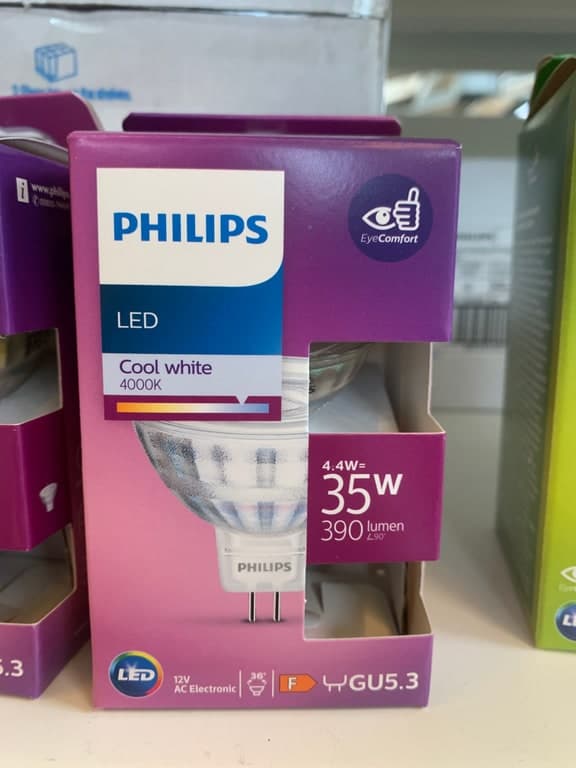 Philips LED GU5.3 (MR16) 4.4W (35W) 4000K Kaltweiß 390lm 12V