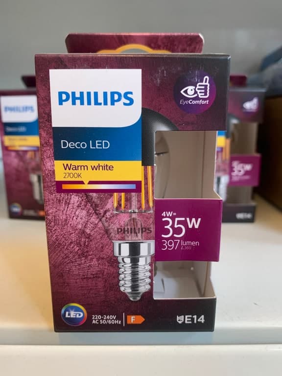 Philips Deco LED E14 4W (35W) 2700K Warmweiß 397lm Filament