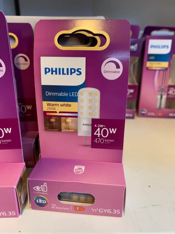 Philips Dimmable LED GY6.35 4.2W (40W) 2700K Warmweiß 470lm 12V