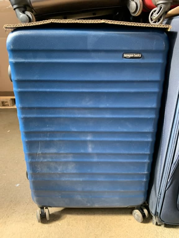 Amazon Basics Hartschalen-Koffer Trolley navy-blau 4-Rad (Reisekoffer)