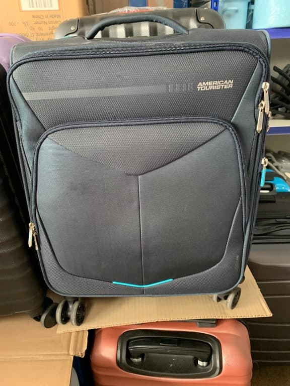 American Tourister Stoff-Koffer Trolley navy-blau Cabin-Size 4-Rad (Reisekoffer)
