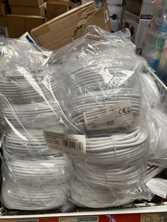 Antennen-Anschlusskabel 10 m Weiß digitaltauglich – 10er-Pack (Art. 27194L)