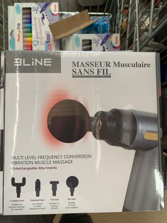 BLINE Masseur Musculaire Sans Fil Massagepistole 4 Aufsätze (Handheld Deep Tissue Massager)