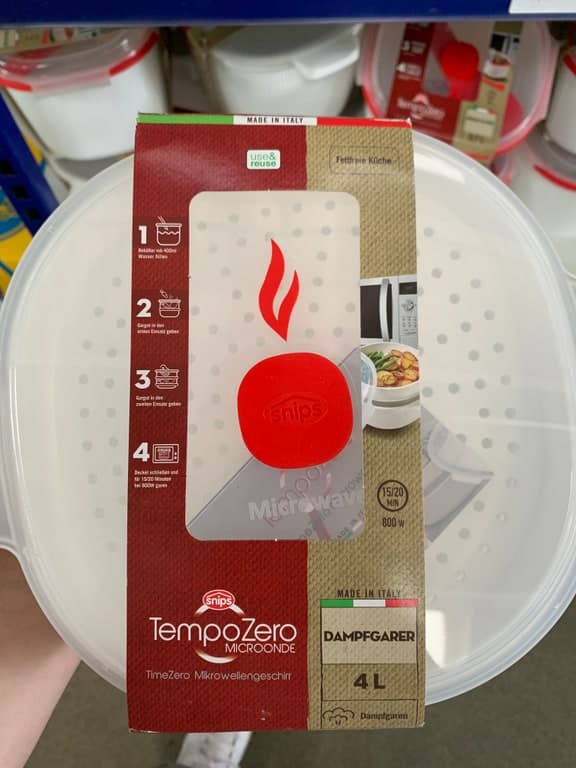 Snips TempoZero Microonde Dampfgarer 4L Mikrowellen-Geschirr Made in Italy