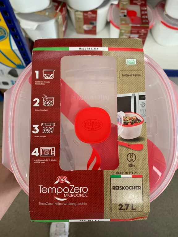 Snips TempoZero Microonde Reiskocher 2,7L Mikrowellen-Geschirr Made in Italy