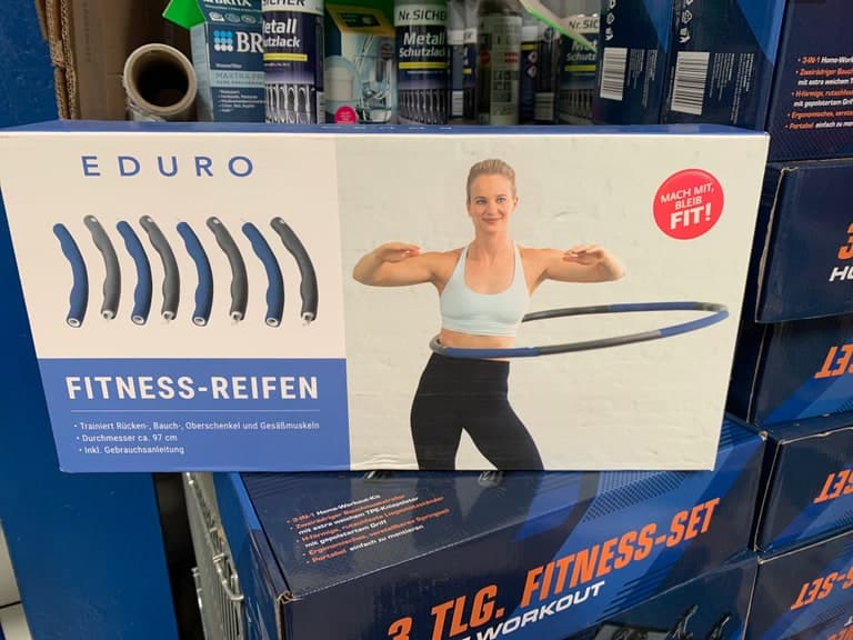 Fitness-Set Hula-Hoop blau-schwarz mit Schaumstoff-Polster (Sportgerät)
